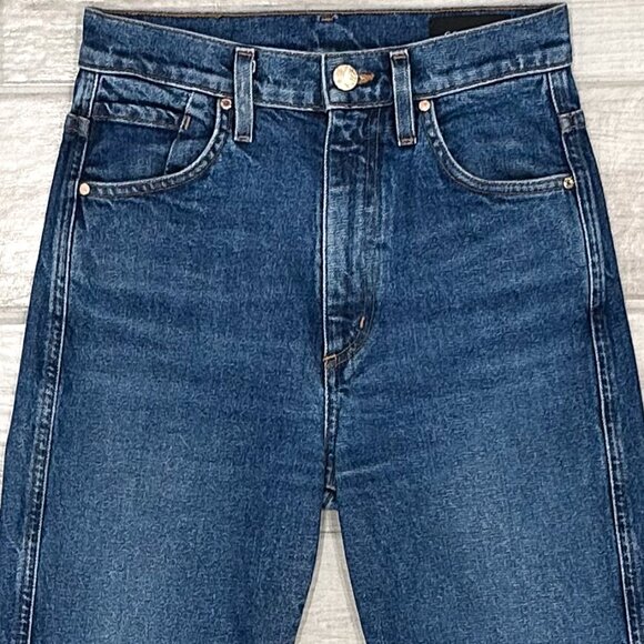 Goldsign Vintage High Rise Cropped Straight Leg Jeans in Hayward Wash Size 24 - Picture 5 of 16